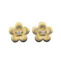 wholesale S925 Gold-Plated Silver Vintage Chinese Style Filigree Diamond Gold Flower Earrings-0-4