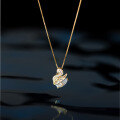 wholesale S925 Sterling Silver Diamond-Studded Little Swan Necklace for Women, Light Luxury, Niche, Elegant, Versatile, Douyin Collarbone Chain D9543-0-0