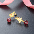wholesale 【Ancient Method Gold】S925 Sterling Silver Christmas Tree Earrings for Women, French-style Silver Ear Hooks, Elegant and Unique Niche Ear Wholesale-0-3