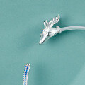wholesale 【Bfirst】S925 Silver Bracelet for Women, Silver Nine-Colored Deer Bangle Jewelry Wholesale-0-1