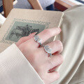 wholesale S990 Silver Vintage Style Antique-Inspired Creative Peace Lock with Lucky Coin Design Adjustable Ring for Men and Women-0-0