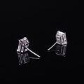wholesale 18K Gold 4 Prong 2 Carat Moissanite Radiant Stud Earrings with Certificate-0-2
