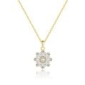 wholesale S925 Sterling Silver European Snowflake Micro-inlaid Zircon Rotating Necklace For Women-0-1