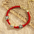 wholesale 925 Sterling Silver Dunhuang Style Original Bracelet for Women, New Chinese Red String Couple Accessory, Lotus Beaded Jewelry Wholesale-0-9