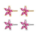 wholesale 925 Sterling Silver Earrings DIY Women's High-End Zircon Floral Ear Studs for Piercing-0-7