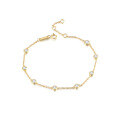 wholesale S925 Sterling Silver Plated with Gold 25mm Round Moissanite Adjustable Thin Bracelet, Spring Summer New-0-4