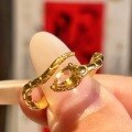 wholesale S925 Sterling Silver Gold Spiritual Snake Ring, Dynamic Zodiac Snake Shape Wealth-Attracting Yellow Diamond Ring, Year of the Snake Limited Edition Birth Year Ring-0-1