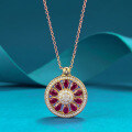 wholesale S925 Gold-Plated Silver Ancient Method Blossoming Wealth Pendant Adjustable Chinese Style Gold Necklace-0-0