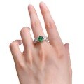 wholesale S925 Sterling Silver Fashionable Full-Set 6*8mm Emerald Zircon Exquisite Niche Stacking Ring for Daily Layering-0-4