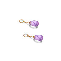 wholesale 925 Sterling Silver Japanese-style Light Jewelry Natural Bud Amethyst Dangling Earrings Ear Cuffs for Women, Detachable Earrings-Amethyst Earrings>925 Silver