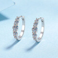 wholesale S925 Sterling Silver Full Moissanite Earrings, New Style Sparkling Star Ear Clips with Shimmering Effect-0-1