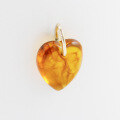 wholesale 10k gold jewelry wholesale source new stylish commuter luxury high-end synthetic amber heart pendant-0-2