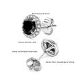 Sterling Silver Black Moissanite Football Stud Earrings Wholesale-0-5