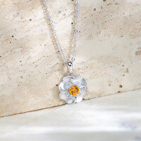 wholesale S925 Silver Minimalist Style Women's Summer New Versatile Ins Floral Pendant Necklace Sterling Silver Collarbone Chain Wholesale-Sterling Silver Necklace 925 Silver