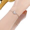 wholesale S925 Sterling Silver Vintage Botanical Stretch Bracelet with Dreamy Butterfly Design, Adjustable High-end Fashion Style-0-4