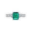 wholesale S925 Sterling Silver Emerald Ring for Women with High Carbon Diamond, Radiant Cut, Ice Flower Cut, 5A Zircon, Muzo Green Style Wholesale-0-38