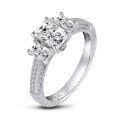 wholesale S925 Sterling Silver Cocktail CZ Ring Light Luxury Engagement Wedding Ring for Women-0-6