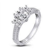 wholesale S925 Sterling Silver Cocktail CZ Ring Light Luxury Engagement Wedding Ring for Women-[Clearance Free Shipping] Model C US Size 6