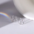 wholesale S925 Sterling Silver No-piercing Ear Cuffs For Women, Ins Minimalist Style, Small Unique Design, Elegant And Simple Double-layer Cross Ear Cartilage Clips-0-4