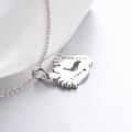 wholesale Sterling Silver Custom European Style Fashion Minimalist Playful Footprint Pendant Name Necklace-0-3
