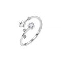 wholesale 925 Sterling Silver Hollow Star Ring Women's INS Minimalist Style Simple Diamond Inlaid Meteor Open Adjustable Ring-0-4