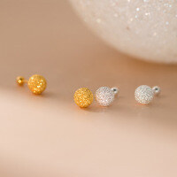 wholesale S925 Sterling Silver Full Starry Sky Ball Threaded Ear Studs Korean Style Fashion Commuting Ins Wind Ear Accessories M05350-Silver 925 silver