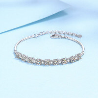 wholesale S925 silver trendy Korean Dongdaemun accessories internet-famous moissanite single-row simulated diamond full-diamond bracelet for women-Zircon Model>925 Silver