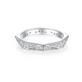 wholesale S925 Sterling Silver Full Eternity Band Ring with Zirconia, Full Circle of Diamonds-0-0