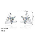 S925 Sterling Silver Moissanite Geometric Triangle Earrings for Women-0-3