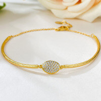 wholesale Metal material, ZHUO ZHI FAN Jewelry new bohemian style brushed bracelet with a sense of fashion and high-end, unisex-B088 Gold Bracelet [Adjustable] >925 Silver