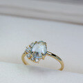 wholesale S925 gold-plated silver with natural topaz, Dunli elegant and minimalist design-0-5