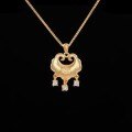 Sterling Silver Women's Necklace with Mosaic Lock Pendant-0-4
