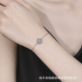 Sterling Silver Moissanite Four-Leaf Clover Dainty Minimalist Wholesale Bracelet-0-2