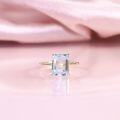 wholesale S925 Sterling Silver Ins Style 35 Carat Gemstone Ring with Natural Rose Quartz Topaz in Gold Tone-0-3