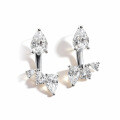 18k Gold-Plated Customizable Two-Way Moissanite Teardrop Stud Earrings-0-6