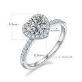 wholesale S925 Sterling Silver 1 Carat Moissanite Heart-Shaped Engagement Ring Moissanite Ring Amazon-0-4
