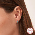 wholesale S925 Sterling Silver Colorful Diamond Accent Teardrop Earrings, Fashionable and Simple Zircon Earrings-0-2
