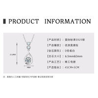 925 Sterling Silver D Color Moissanite Geometric Drop Pendant Necklace-Teardrop Necklace [White Gold]  925 Silver