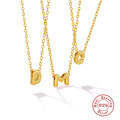 wholesale Metal 925 Silver Plain 26 Letters Pendant Necklace, INS Luxury Hot-Selling Choker-0-0