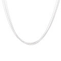 wholesale S925 Sterling Silver Five-Layer Snake Chain Stackable Necklace, Ins Style Minimalist Layering Collarbone Chain for a Trendy and Elegant Look-0-4