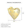wholesale S925 Sterling Silver Hot-sale Wholesale Set: Distant Heart Micro-inlaid Stud Earrings, Minimalist Design-0-4