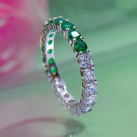 wholesale 925 Silver Zhuo Zhifan Jewelry New Zircon White Green Full DiamondFashion Wholesale Ring for Women-R282 White+Green 8