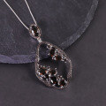 wholesale S925 sterling silver with natural garnet necklace, crystal pendant, small irregular pendant for women-0-2
