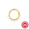 wholesale S925 Sterling Silver Star Triangle Diamond Inlaid Cartilage Ear Hoop, Popular Nose Ring-0-4
