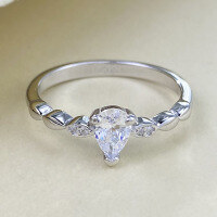 wholesale 925 Silver New 4*6mm High Carbon Diamond Teardrop Ring, Fashionable and Versatile, Exquisitely European-American Style for Live Stream Drop Shipping-R1394 9