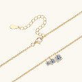 wholesale Metal material, European and American ins style three-stone moissanite necklace, versatile minimalist pendant for women, high-end sense collarbone chain wholesale-0-2