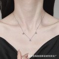 S925 Silver Moissanite Pendant Necklace, Light Luxury Women's Collarbone Chain-0-2