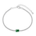 wholesale S925 Sterling Silver Women's Tennis Bracelet with Four-Leaf Clover Geometric Zirconia Pave Design, Light Luxury and High-End Feel-0-11