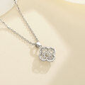 wholesale S925 Sterling Silver Cross-Border Four-Leaf Clover Moissanite Collarbone Chain, Small and Exquisite Luxury Design with an Advanced Feel-0-2