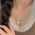 wholesale S925 Sterling Silver Four-Leaf Clover Bamboo Knot Necklace for Women, Small and Fashionable, New Chinese Style, National Trend, Collarbone Chain, High-End Feel-0-3